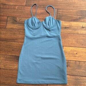 Pull&Bear Blue Fitted Mini Dress